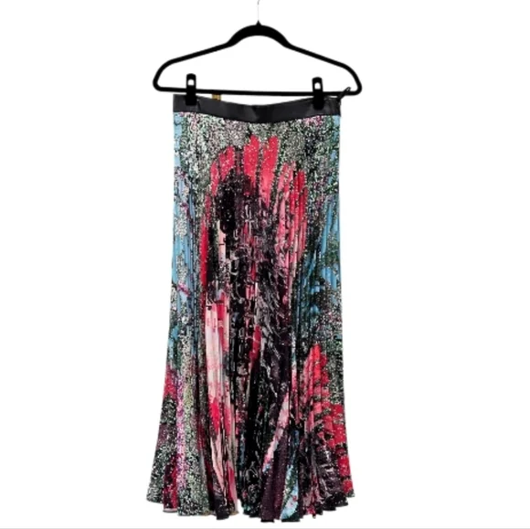 Christopher Kane “Mindscape” Pleated Midi Skirt – Size 6, Mutlicolor, NWT - Picture 5 of 13